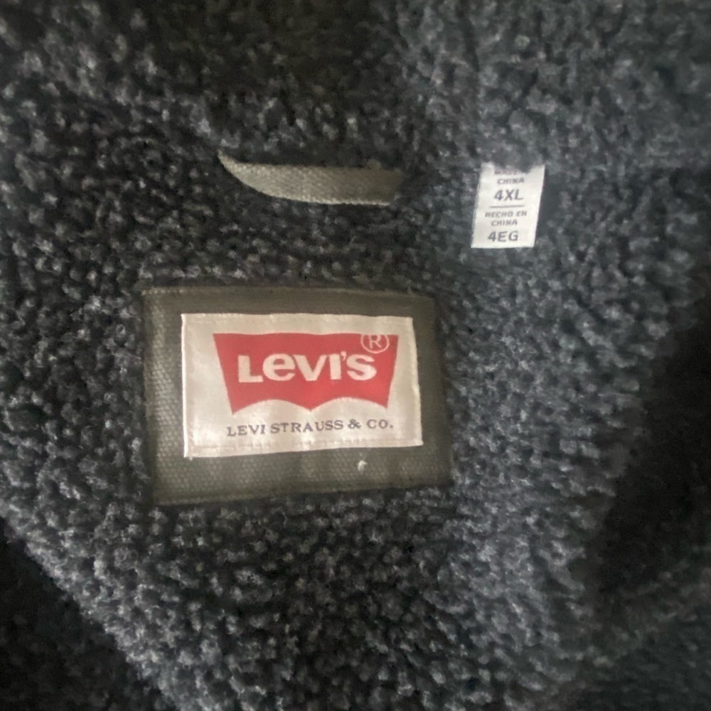Levi’s Mens Olive Sherpa lined Cotton Utility Jacket 4XL Like New​​​​​​​​​​​ - Picture 4 of 6